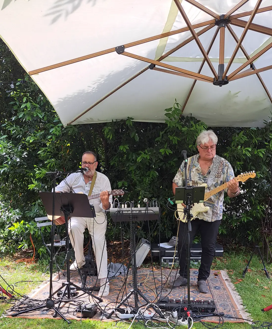 Luca e Andrea durante un concerto dal vivo